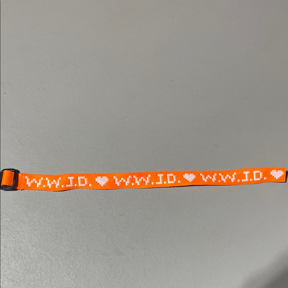 Bright Orange Kids Belt with Heart Accents